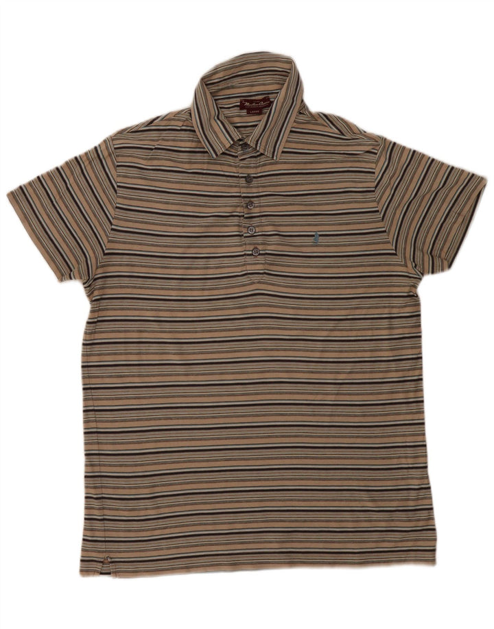 Marlboro Classics Polo Shirt til mænd Stor Beige Stribet