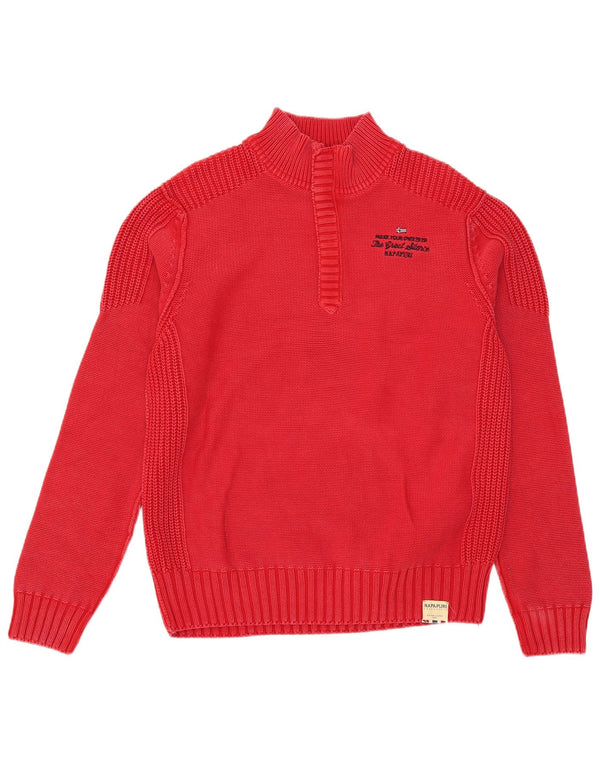 Napapijri Herre Geographic Zip Neck Jumper Sweater 2XL Rød Bomuld