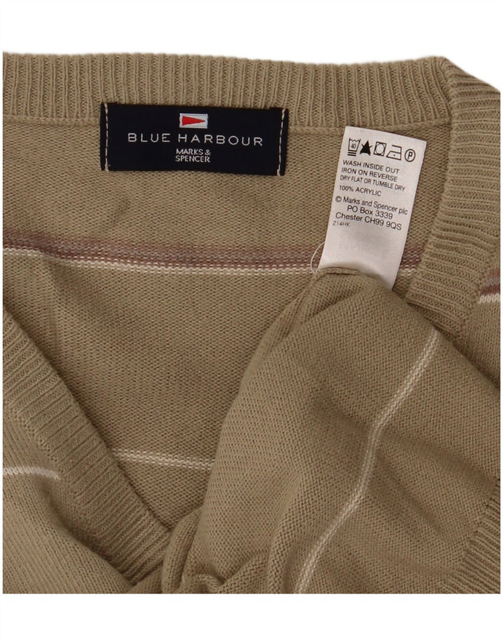 Marks & Spencer Herre Blue Harbor V-hals sweater Medium Khaki