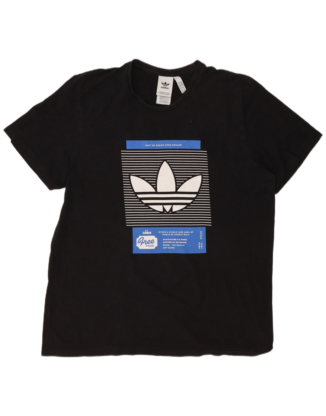ADIDAS Grafisk T-shirt top til mænd 2XL sort bomuld