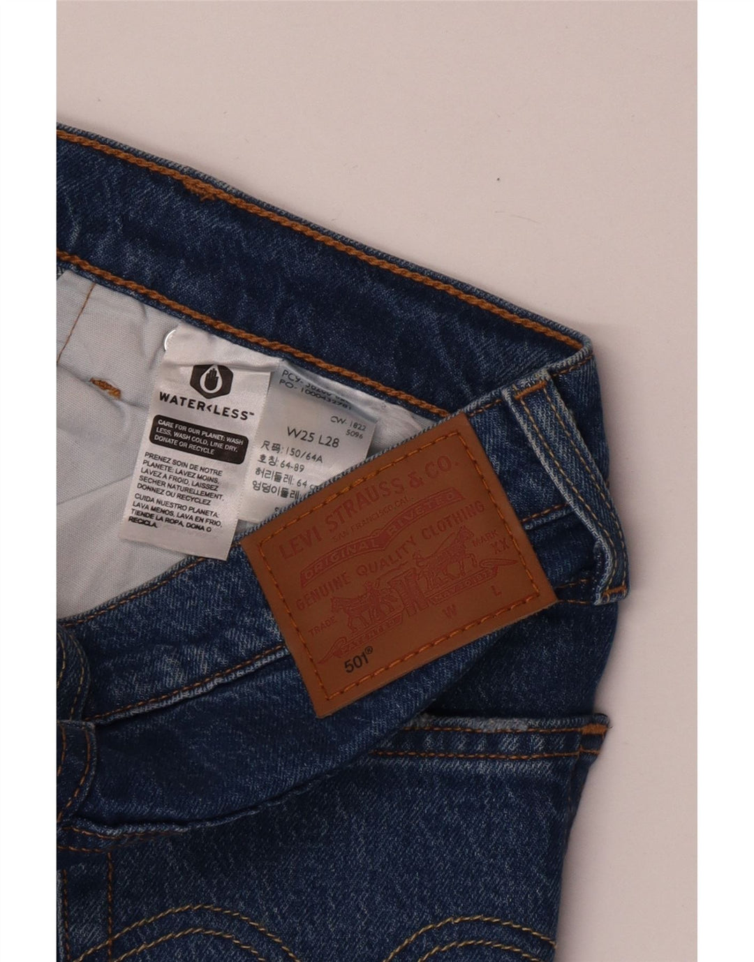 Levi's Dame 501 Straight Jeans W25 L28 Blå