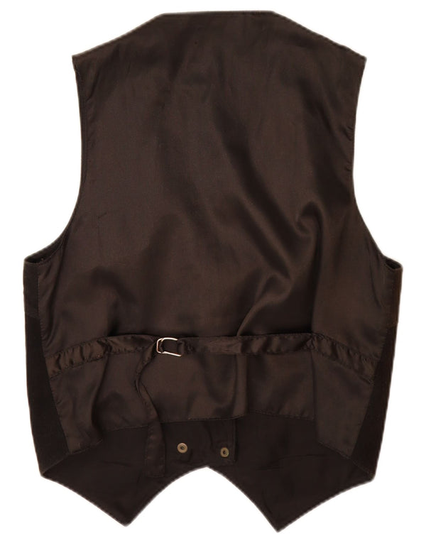 Vintage dame ruskind vest UK 14 medium sort læder