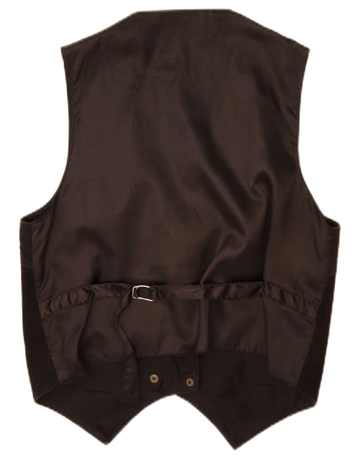 Vintage dame ruskind vest UK 14 medium sort læder