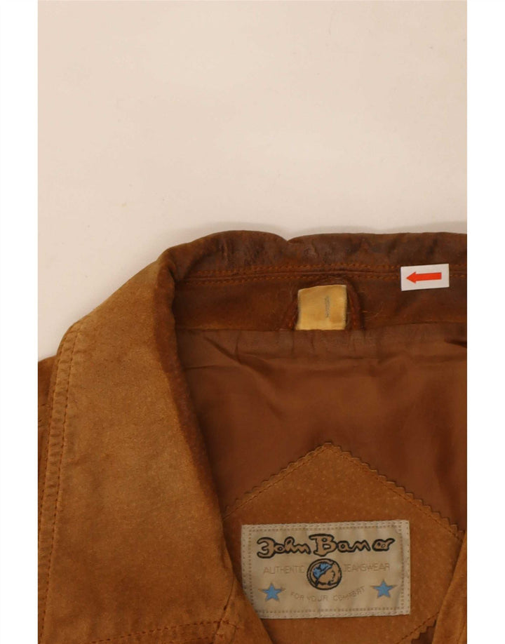 John Baner Herre ruskindsjakke UK 40 Large Beige Læder