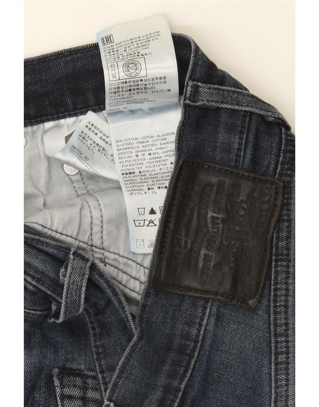 Levi's Herre 502 tilspidsede jeans W31 L34 Marineblå bomuld
