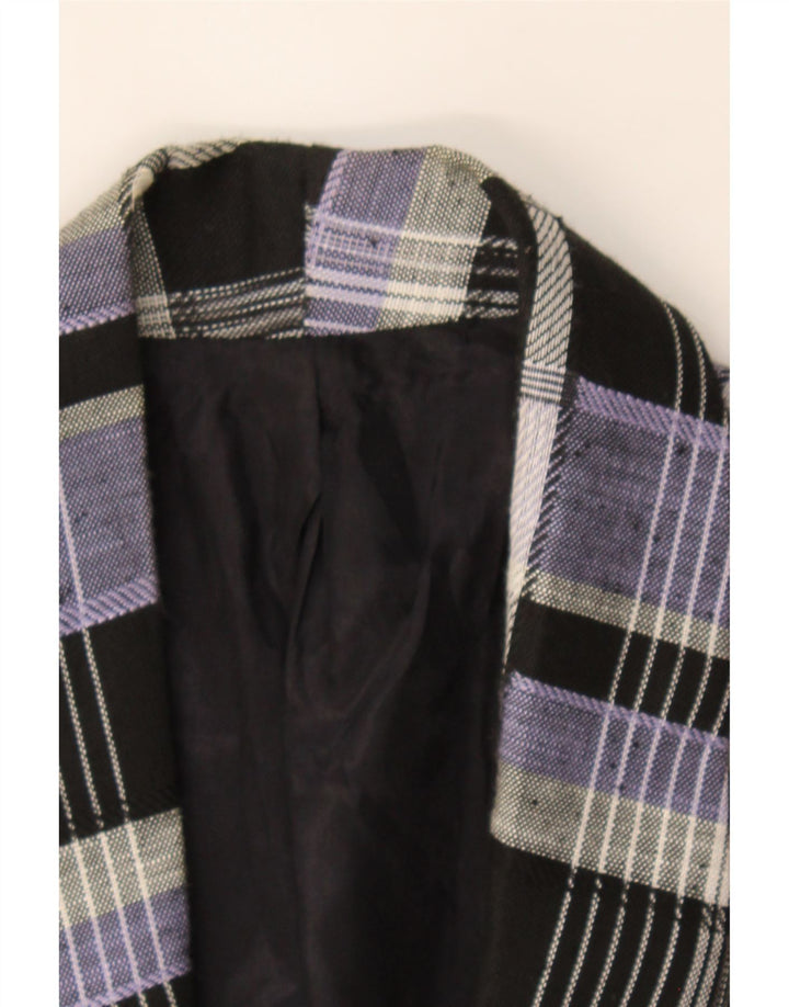 VINTAGE Womens 1 Button Blazer Jacket UK 14 Large Purple Check Vintage Vintage and Second-Hand Vintage from Messina Hembry 