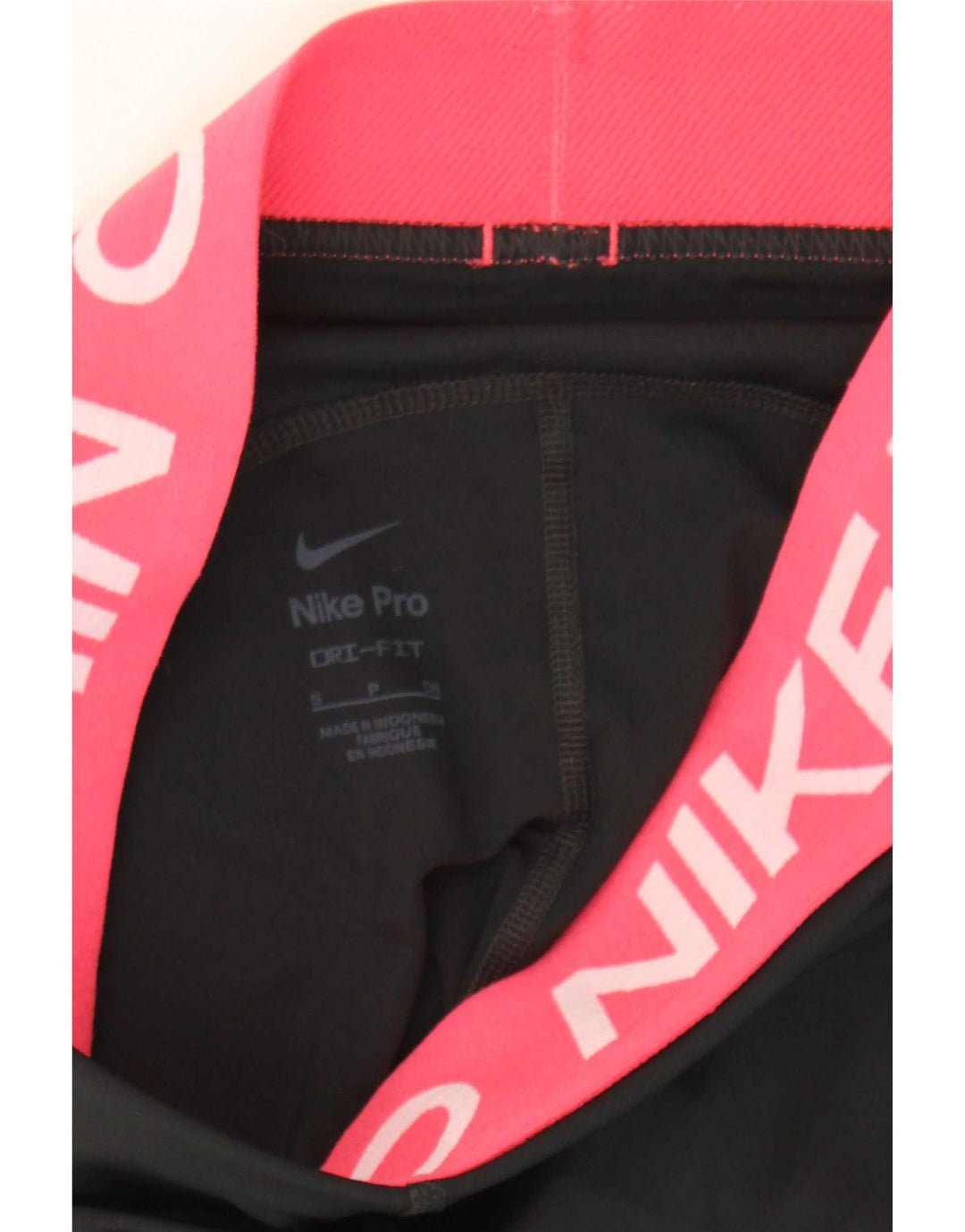 Nike Dame Dri Fit Grafiske Leggings UK 8 Small Black Colourblock Polyester