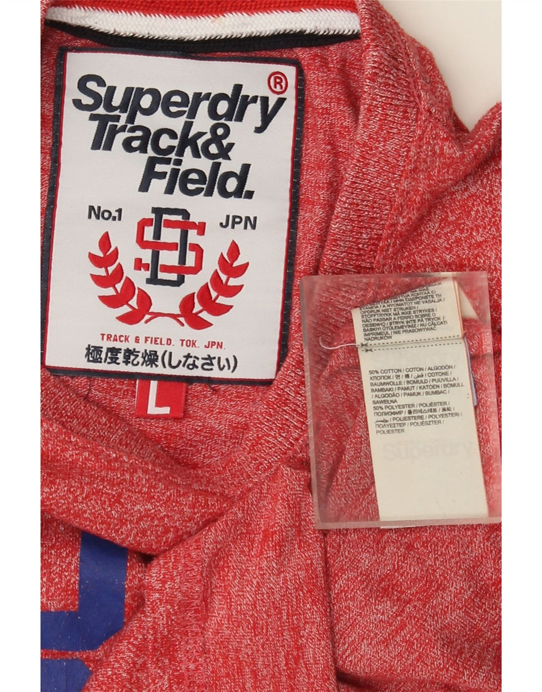 Superdry Grafisk T-shirt top til mænd, stor rød flækket bomuld
