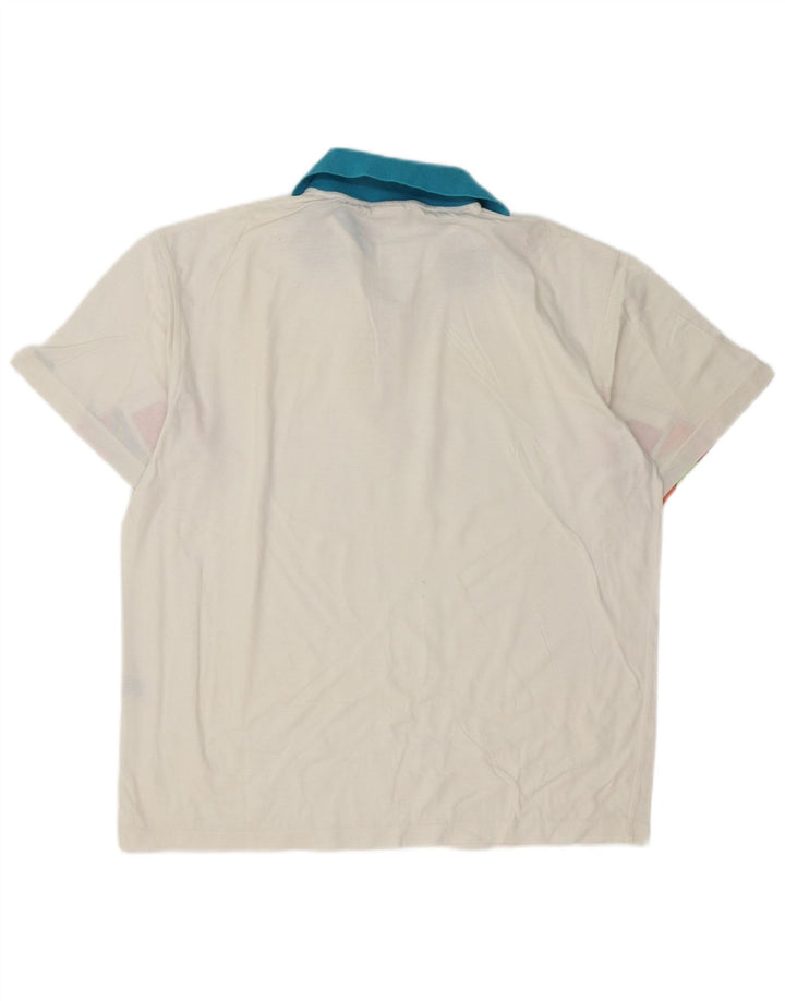 Ellesse Herre Rugby Polo Shirt Stor Hvid Geometrisk