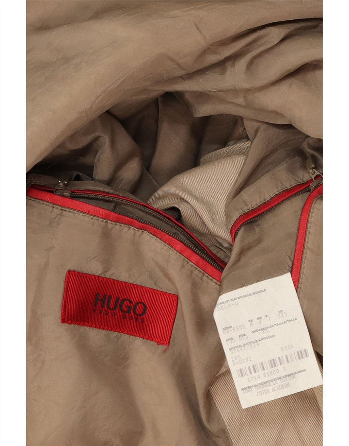 Hugo Boss Herre Overfrakke UK 42 XL Beige Bomuld
