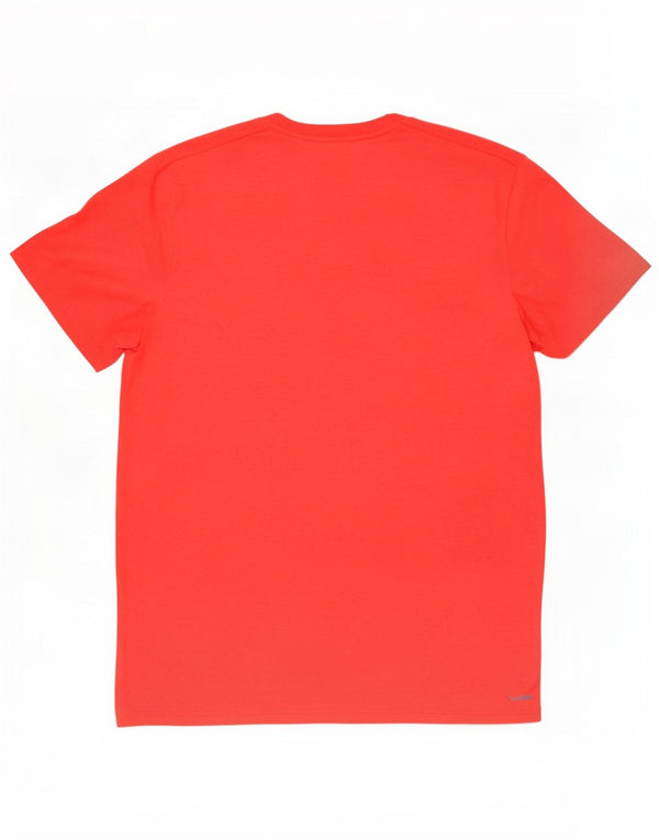 Adidas Herre Slim Fit T-Shirt Top Stor Rød Polyester