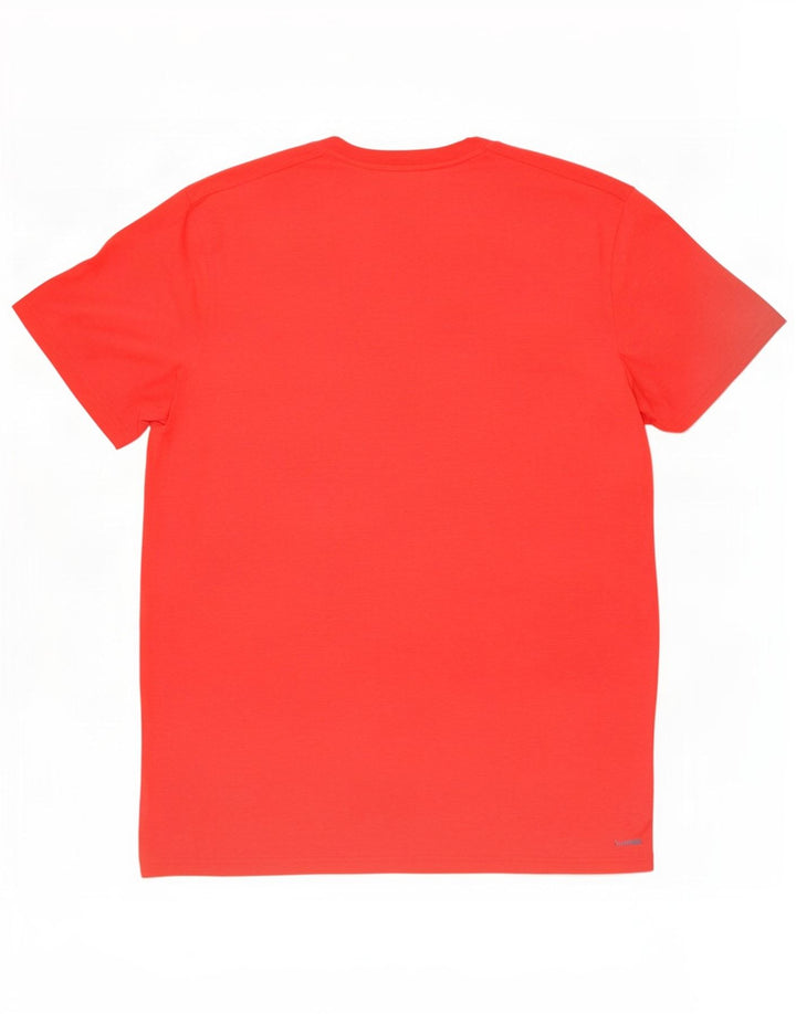 Adidas Herre Slim Fit T-Shirt Top Stor Rød Polyester