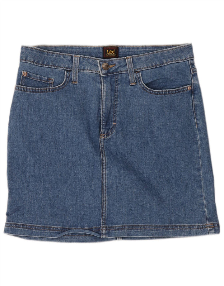 LEE Dame Denim Nederdel US 10 Large W32 Blue Cotton