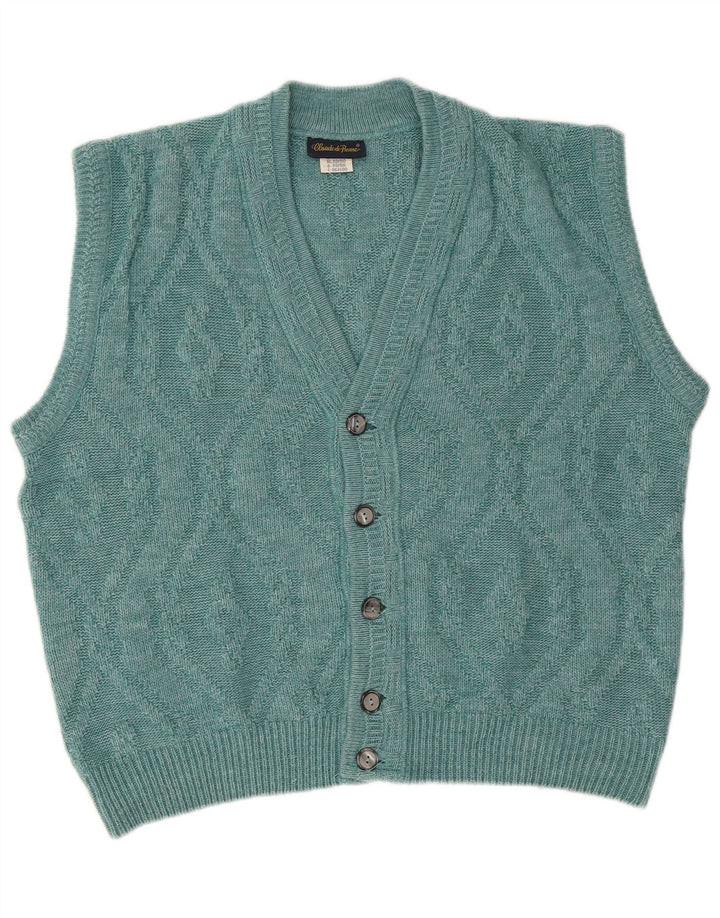 Claude De Pierre Herre ærmeløs cardigan sweater IT 48/50 Medium Blue