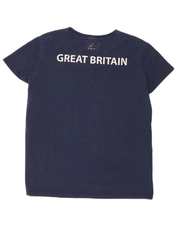 Adidas grafisk T-shirt top til kvinder UK 24/26 2XL marineblå bomuld