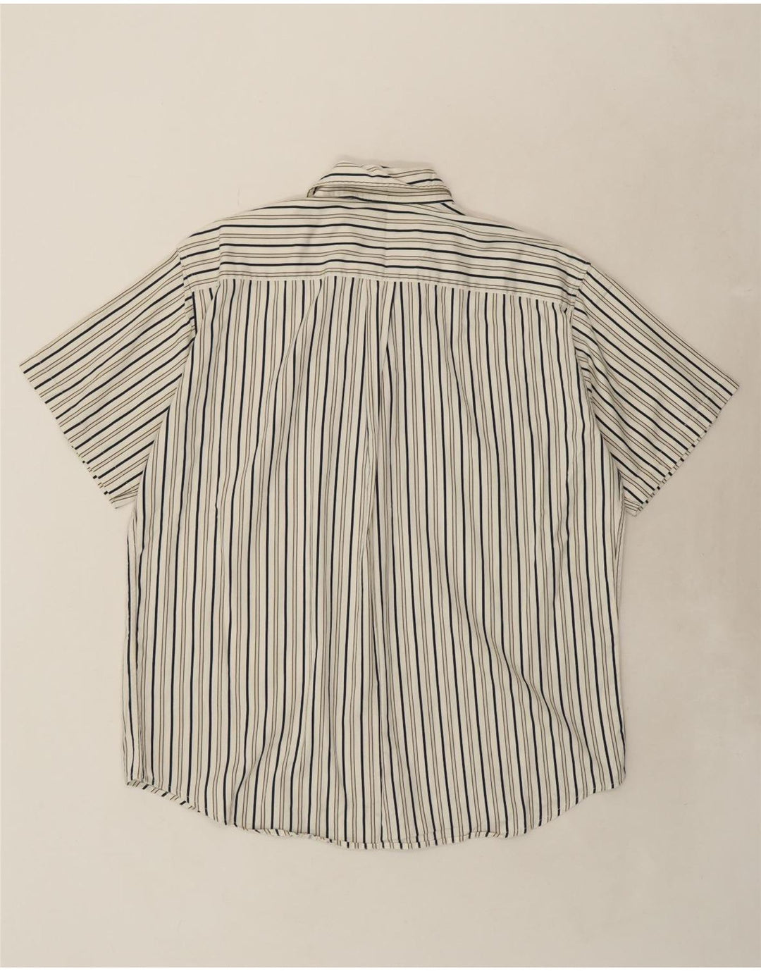 DOCKERS Mens Short Sleeve Shirt XL Beige Striped Cotton Vintage Dockers and Second-Hand Dockers from Messina Hembry 