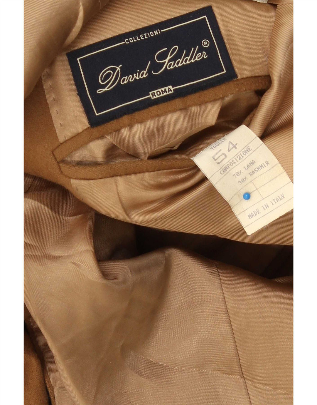 David Saddler Herre 2-knaps blazerjakke IT 54 2XL Beige Uld
