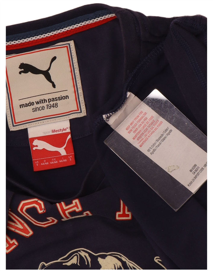 Puma Herre grafisk T-shirt top lille marineblå bomuld