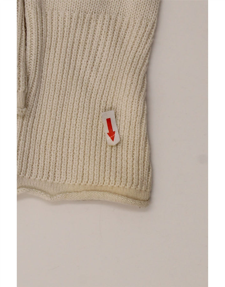 Zara Dame Zip Neck Jumper Sweater UK 14 Large White