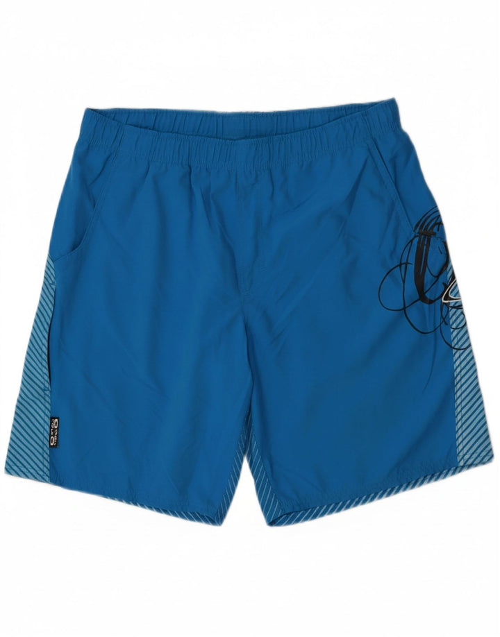 O'NEILL Mens Graphic Swimming Shorts Large  Blue Striped Polyester Vintage O'Neill and Second-Hand O'Neill from Messina Hembry 