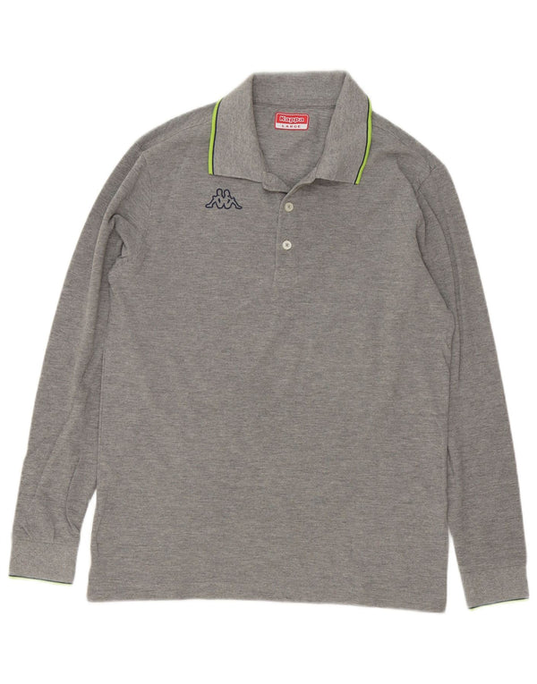 Kappa Langærmet Polo Shirt til mænd Stor grå stribet bomuld