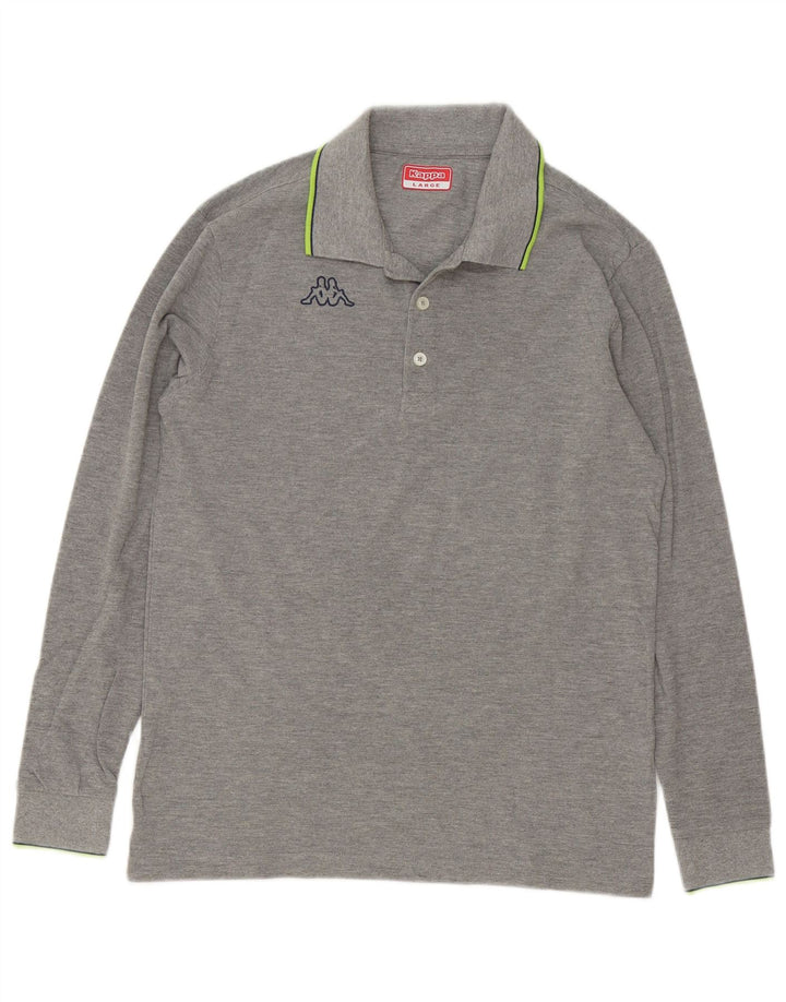 Kappa Langærmet Polo Shirt til mænd Stor grå stribet bomuld