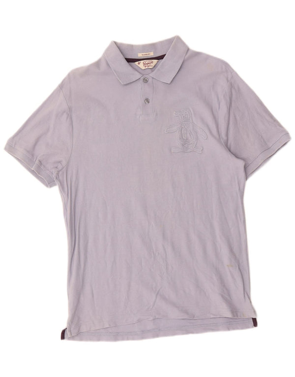 Penguin Herre Graphic Classic Fit Polo Shirt Medium Blue Bomuld