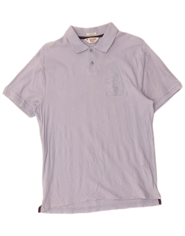Penguin Herre Graphic Classic Fit Polo Shirt Medium Blue Bomuld