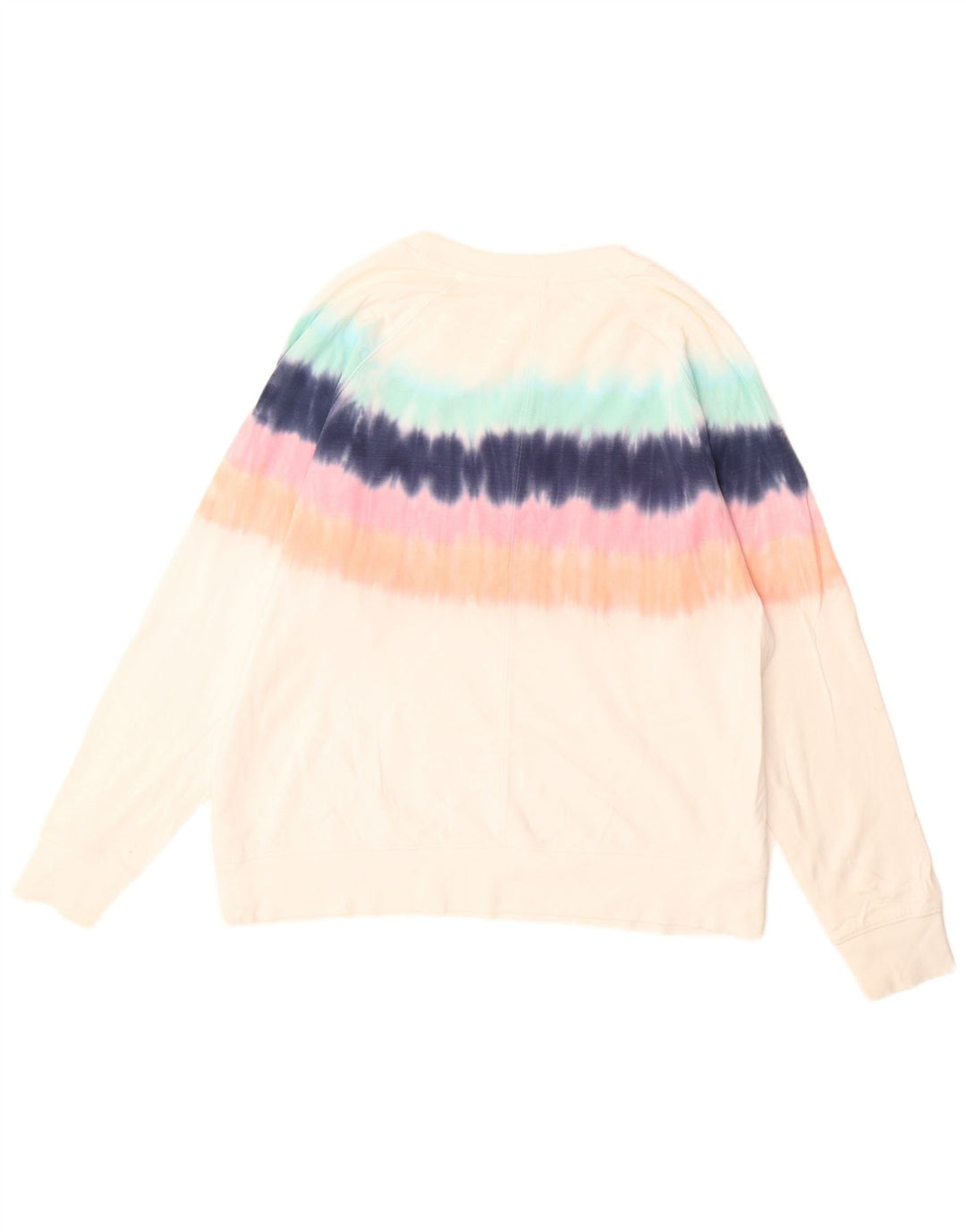 ATHLETA Dame Sweatshirt Jumper UK 16 Stor flerfarvet Tie Dye Bomuld