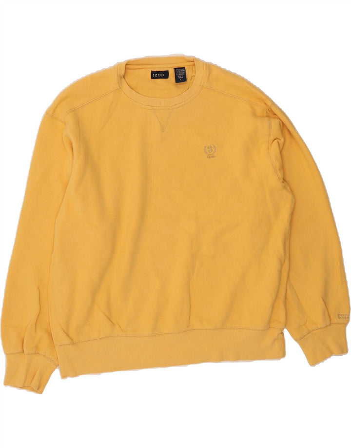 IZOD Mens Sweatshirt Jumper Large Yellow Cotton Vintage Izod and Second-Hand Izod from Messina Hembry 