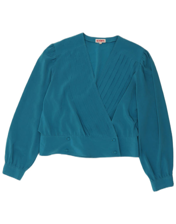 Icam Dame Crop Shirt Bluse IT 50 XL Blå Polyester