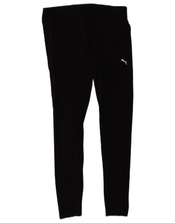 Puma Womens Leggings UK 12 Medium Black Cotton