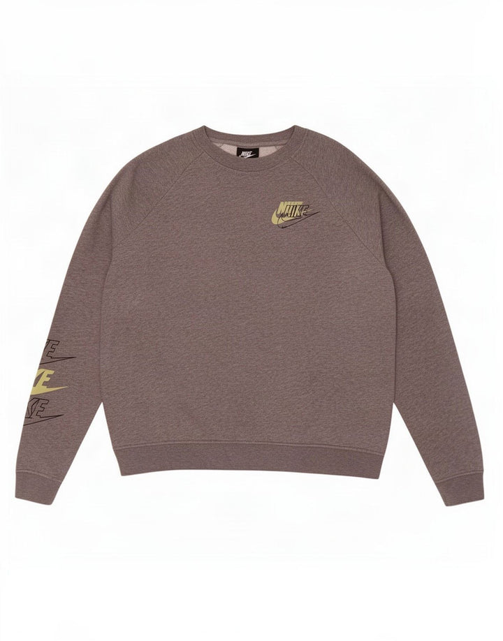 Nike Herre grafisk sweatshirt Jumper Medium Grå Bomuld