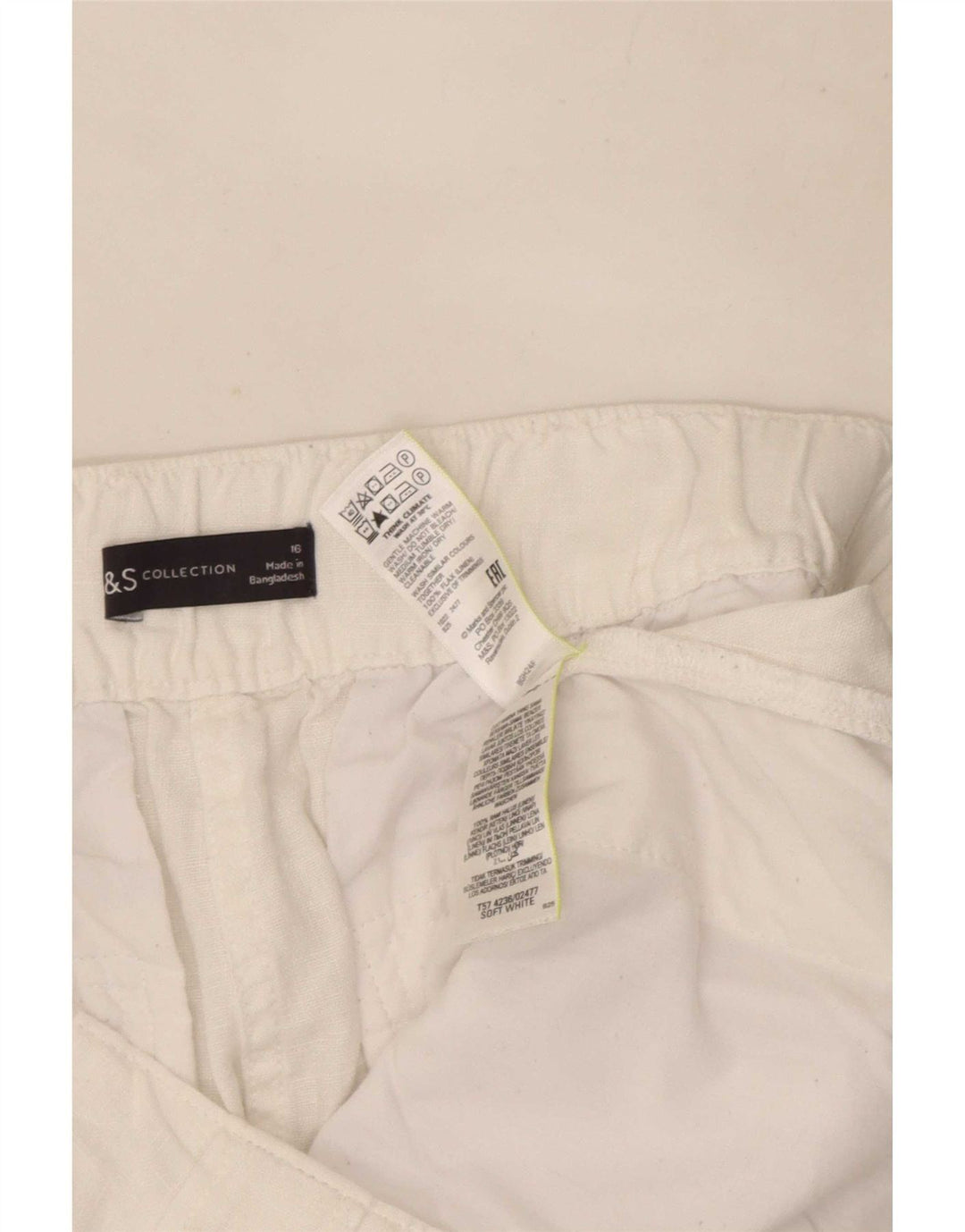 Marks & Spencer Womens Pegged Cropped Trousers UK 16 Large W32 L25 White