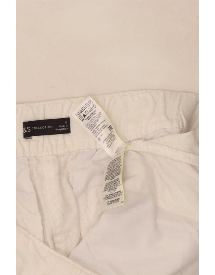 Marks & Spencer Womens Pegged Cropped Trousers UK 16 Large W32 L25 White
