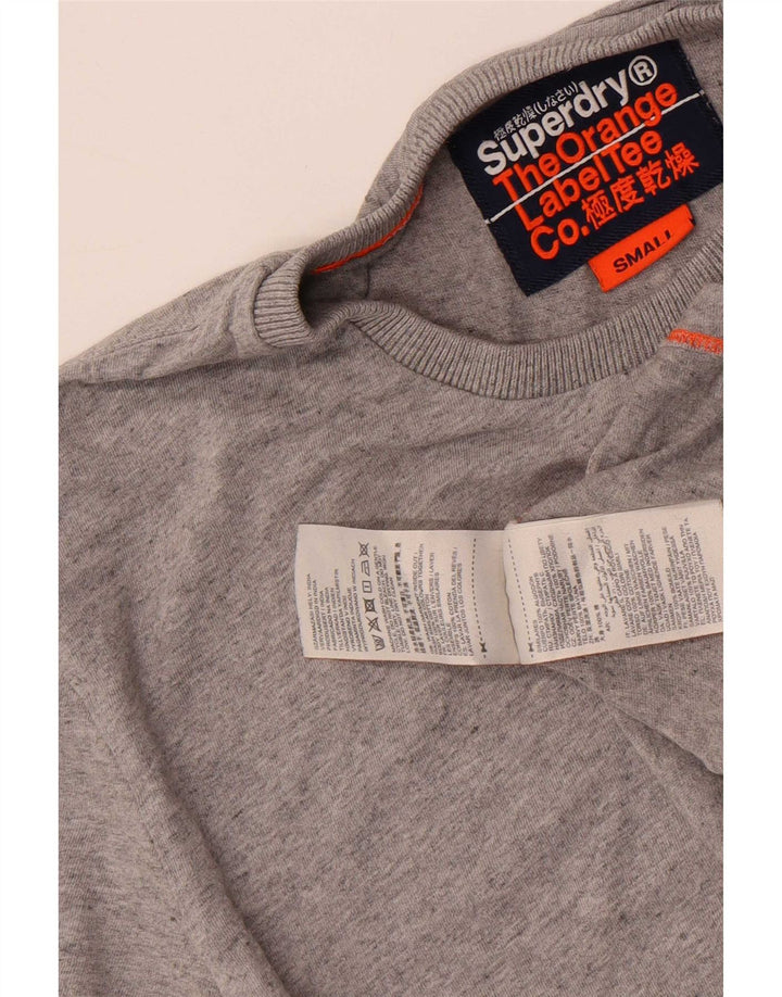 Superdry T-shirt top til mænd, lille grå bomuld