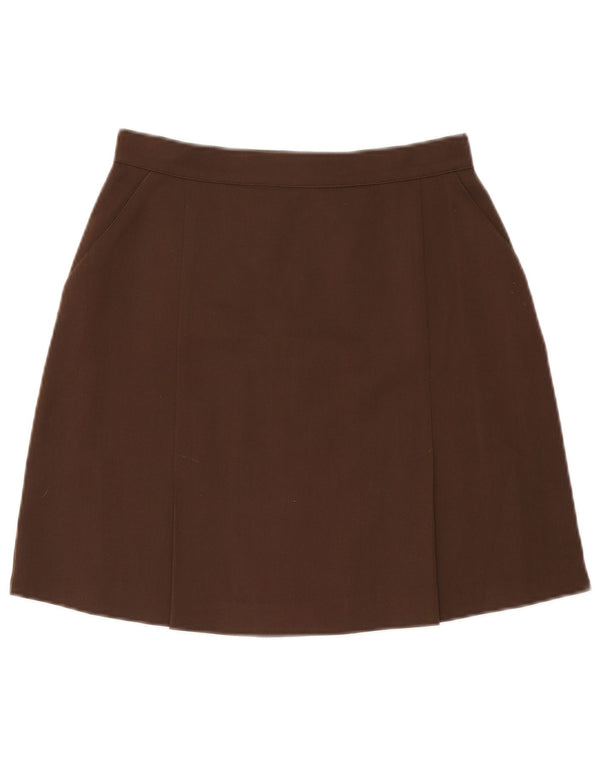 Ny Penny Womens High Waist A-Line nederdel UK 14 Large W29 Brown Polyester
