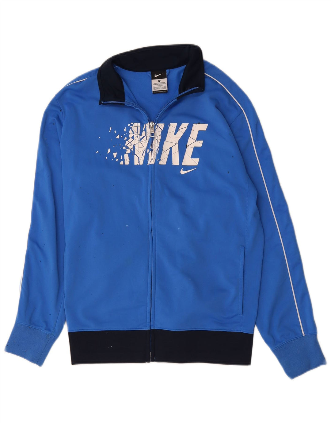 Nike drenge grafisk træningsdragt topjakke 13-14 år XL Blå Colourblock