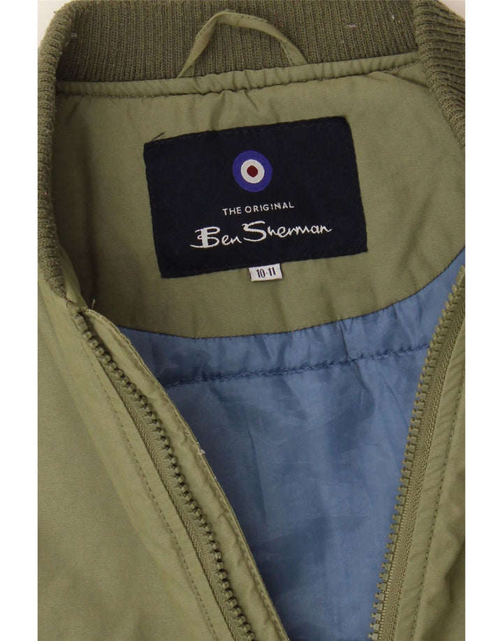 BEN SHERMAN Boys Bomber Jacket 10-11 Years Green Cotton Vintage Ben Sherman and Second-Hand Ben Sherman from Messina Hembry 