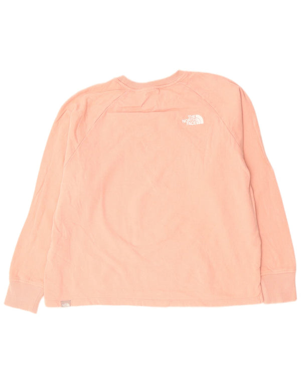 THE NORTH FACE Dame Oversized Sweatshirt Jumper UK 16 Stor Pink Bomuld