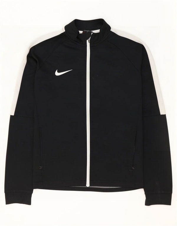 Nike Boys Dri Fit Tracksuit Top Jacket 12-13 Years Large Black Colourblock