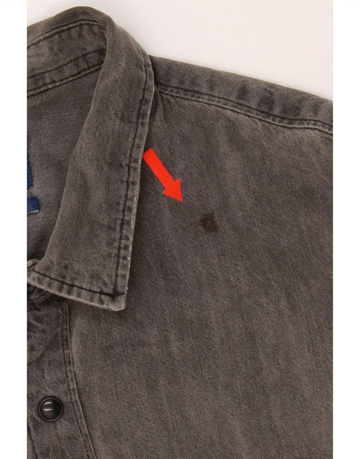 Zara Herre Regular Fit Denim Shirt XL Grå Bomuld