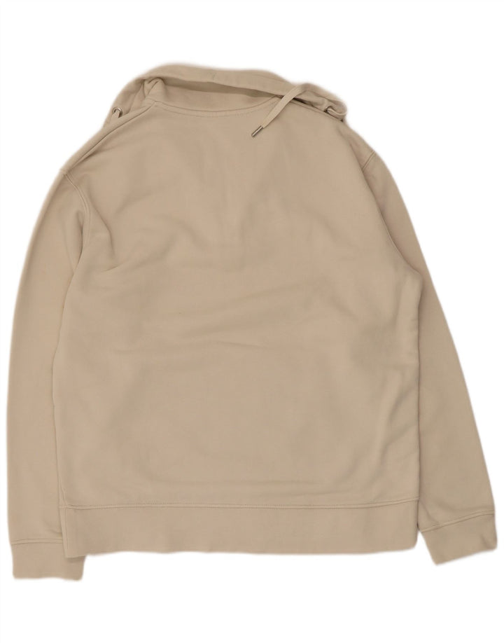 Zara Sweatshirt med lynlås til kvinder UK 14 Medium Beige Bomuld