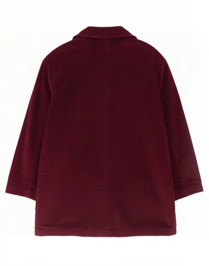 Eddie Bauer Dame Oversized 3 Button Blazer Jacket UK 14 Medium Burgundy
