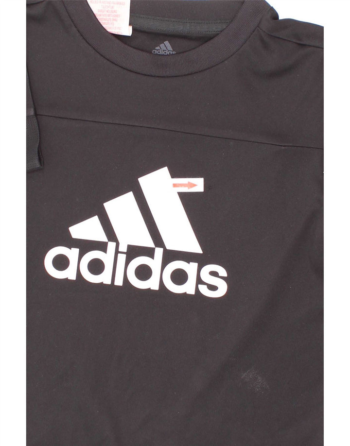 Adidas drenge Climacool grafisk t-shirt top 5-6 år 2XS sort polyester