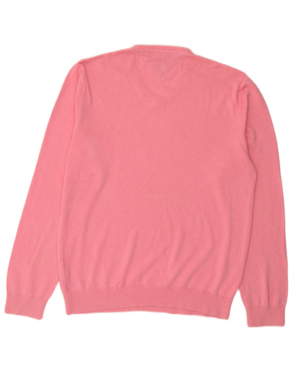 Tommy Hilfiger Herre V-hals sweater Medium Pink Bomuld