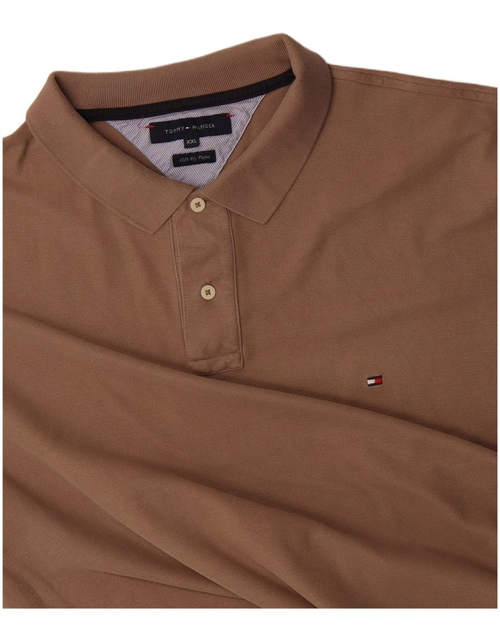 TOMMY HILFIGER Mens Polo Shirt 2XL Brown
