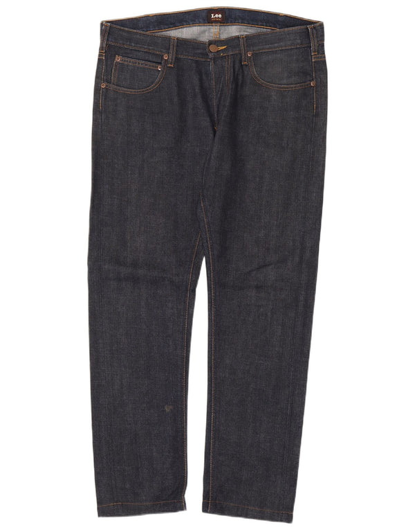 Lee Mens Daren Straight Jeans W34 L32 Marineblå Bomuld