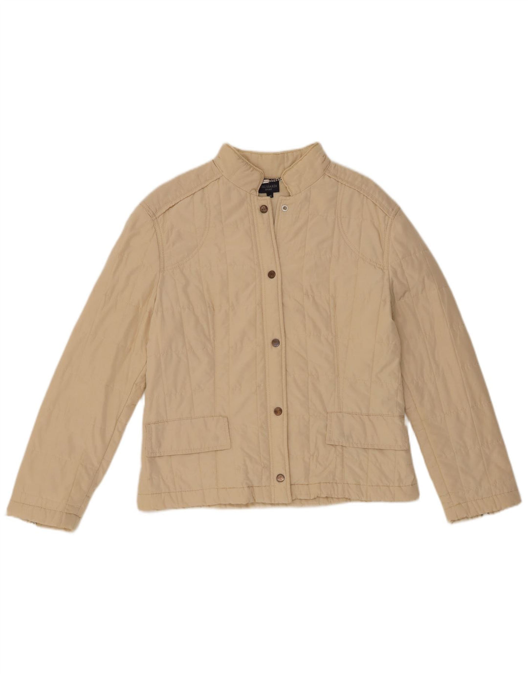 Trussardi Quiltet jakke til kvinder IT 46 Large Off White Polyester
