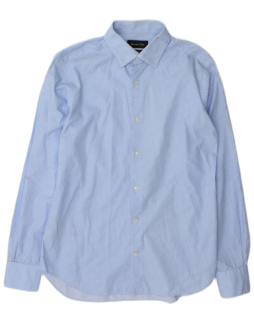 Massimo Dutti Herreskjorte Str. 38 15 Mellemblå Geometrisk Bomuld